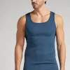 Camiseta sin mangas de hombre en algodón superior con canalé
