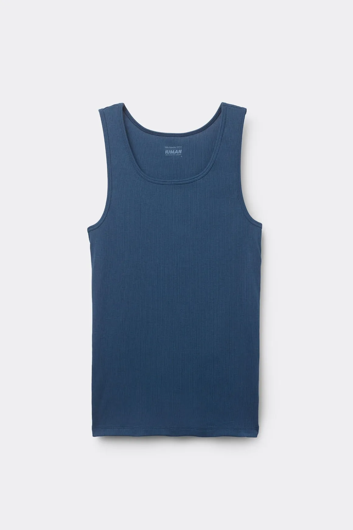 Camiseta sin mangas de hombre en algodón superior con canalé