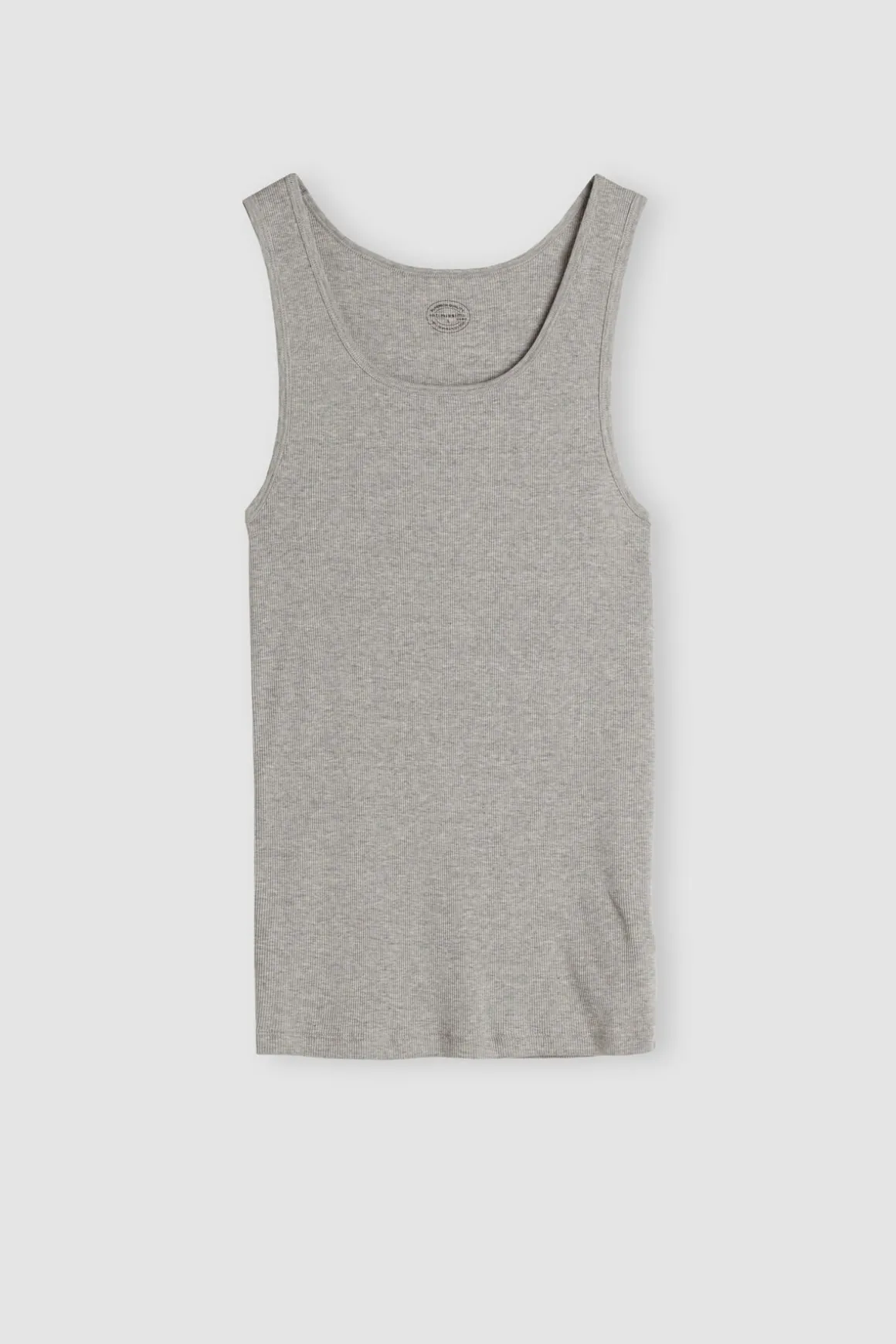 Camiseta sin mangas de hombre en algodón superior con canalé