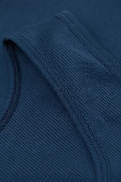 Camiseta sin mangas de hombre en algodón superior con canalé