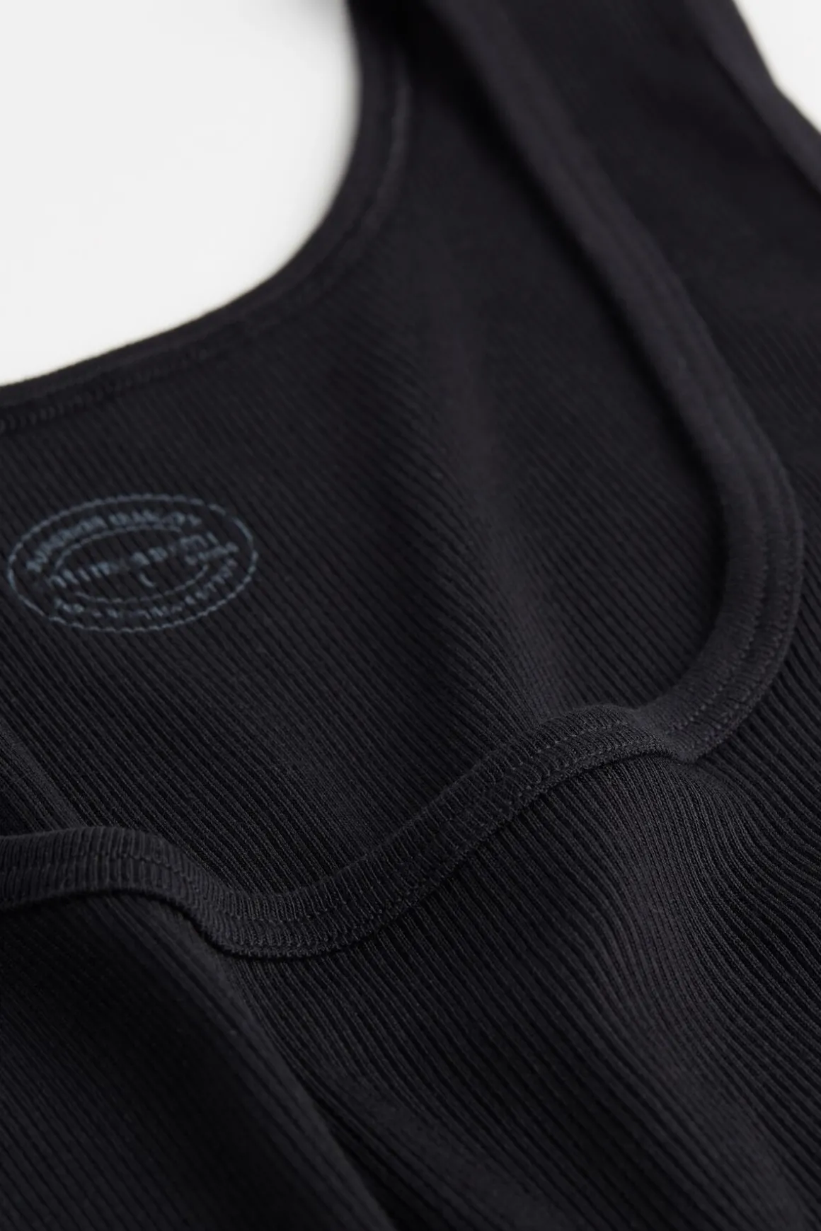 Camiseta sin mangas de hombre en algodón superior con canalé