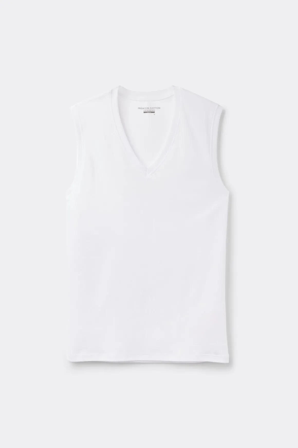 Camiseta sin mangas y con tirantes anchos de algodón mercerizado premium