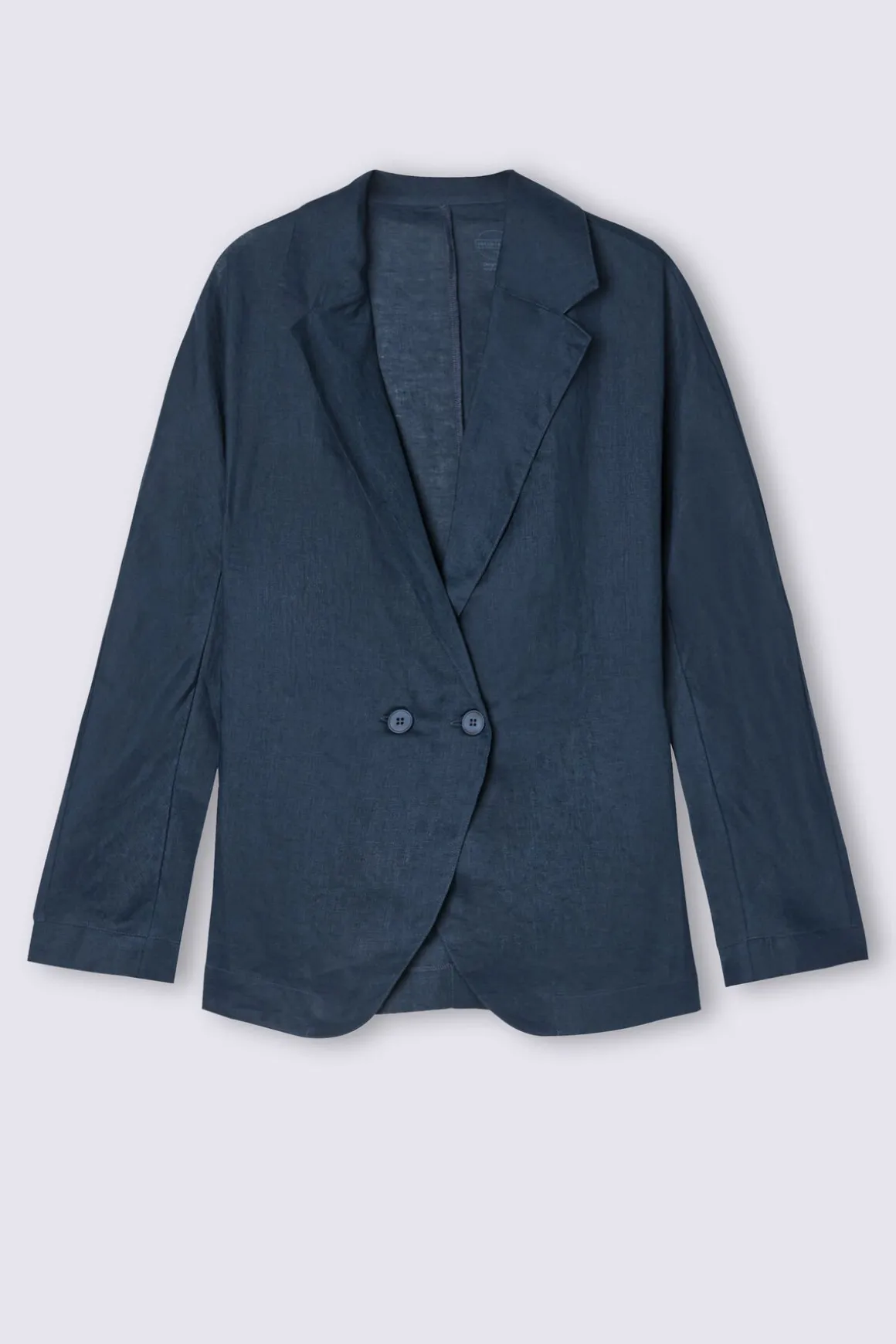 Chaqueta de Doble Botonadura en Tela de Lino