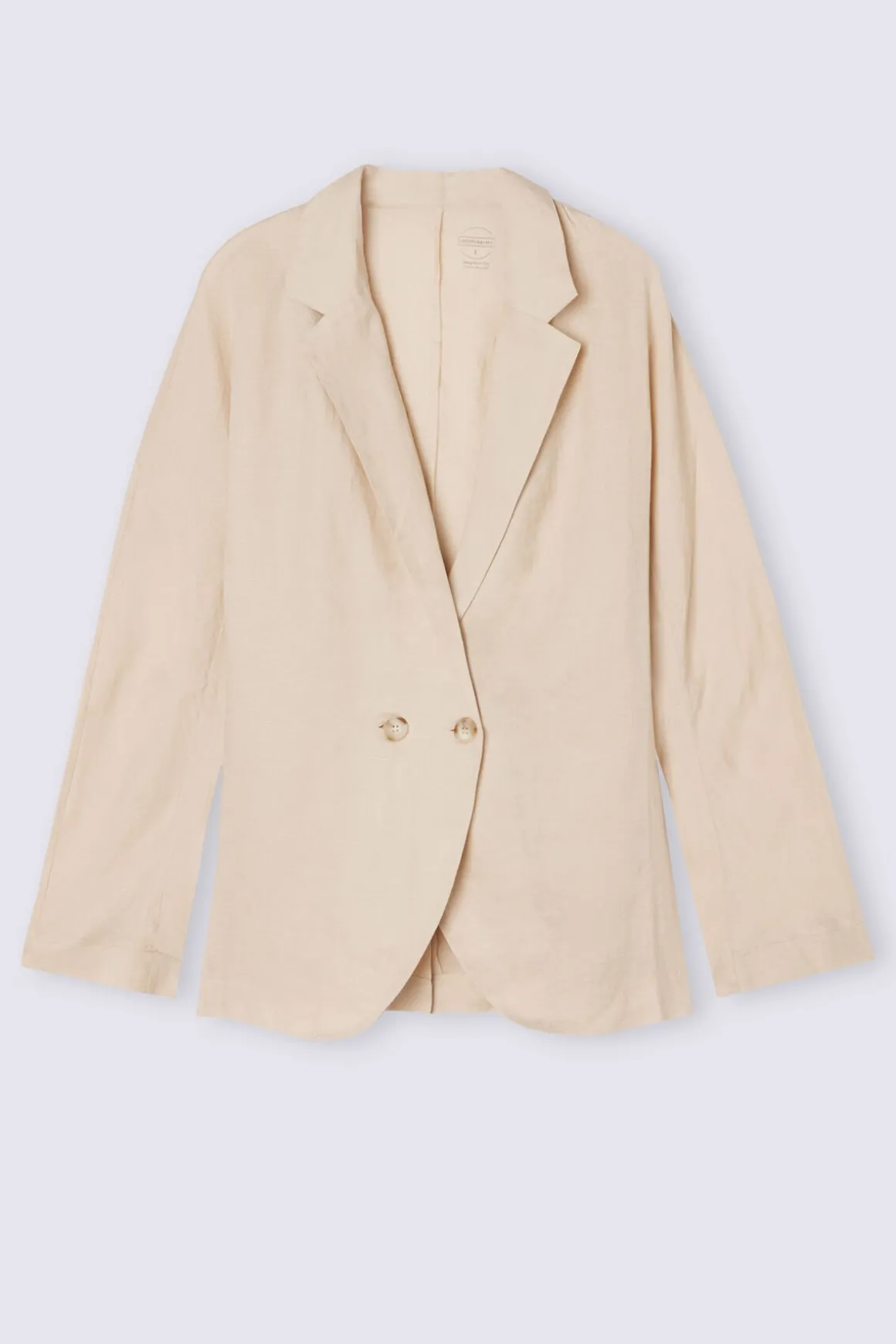 Chaqueta de Doble Botonadura en Tela de Lino
