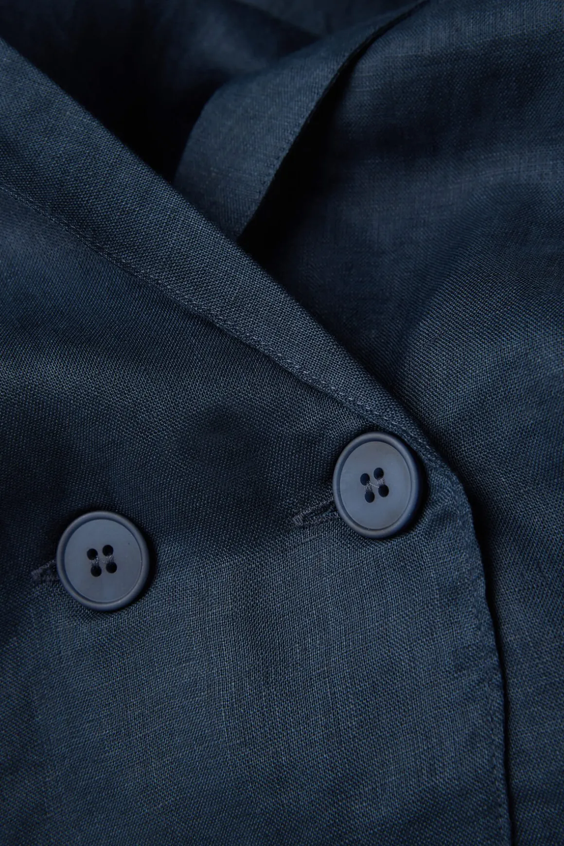 Chaqueta de Doble Botonadura en Tela de Lino
