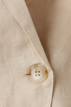 Chaqueta de Doble Botonadura en Tela de Lino