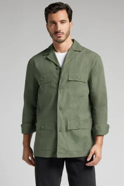 Chaqueta Sahariana de Lino y Algodón
