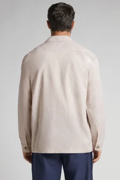 Chaqueta Sahariana de Lino y Algodón