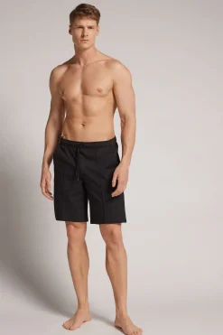Pantalón Corto de Algodón con Ribete