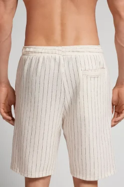 Pantalón Corto de Felpa a Rayas Verticales
