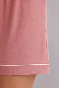 Pantalón Corto de Modal con Bordes en Contraste