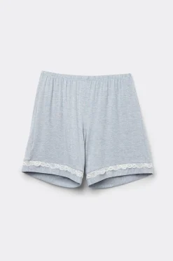 Pantalón Corto de Modal con Detalles de Encaje
