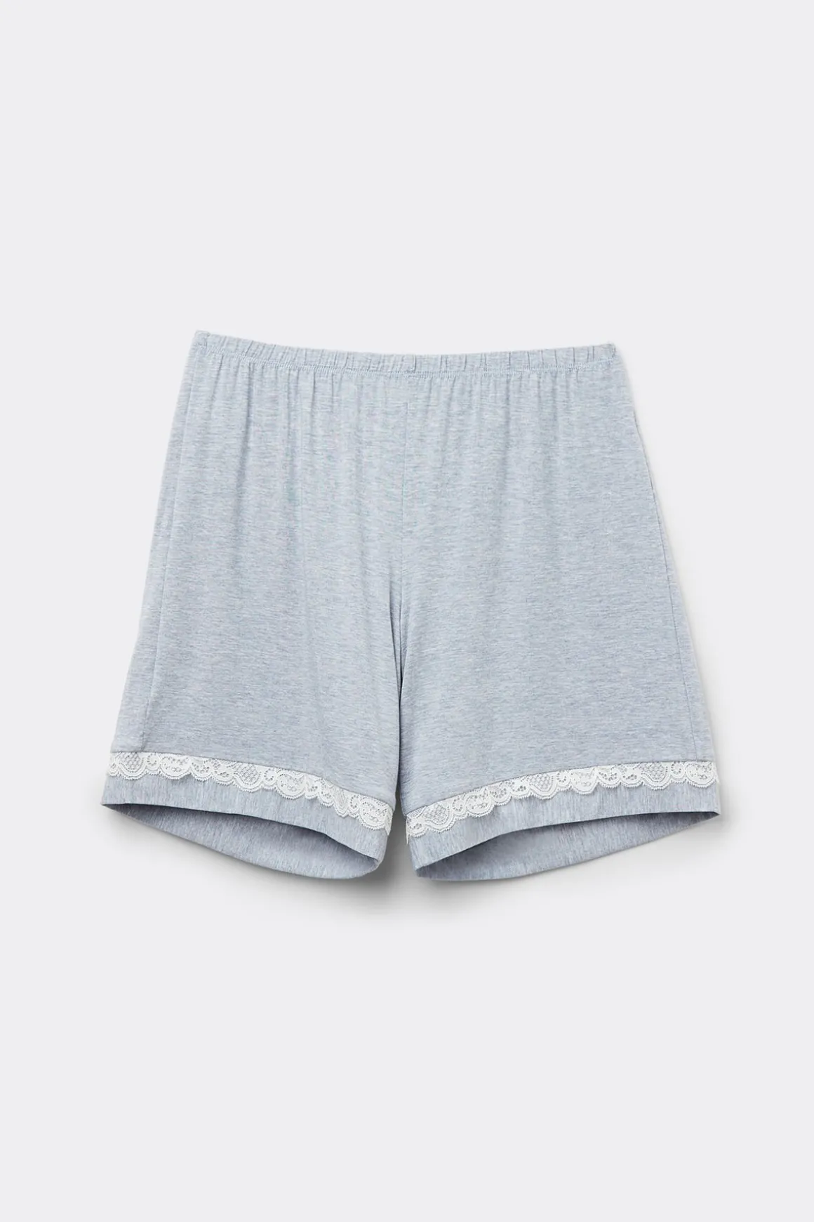 Pantalón Corto de Modal con Detalles de Encaje