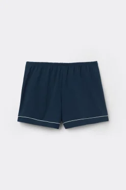 Pantalón Corto de Modal con Bordes en Contraste