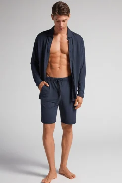 Pantalón Corto de Piqué de Modal y Seda