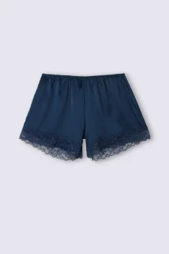 Pantalón Corto de Seda con Encaje