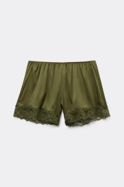 Pantalón Corto de Seda con Encaje
