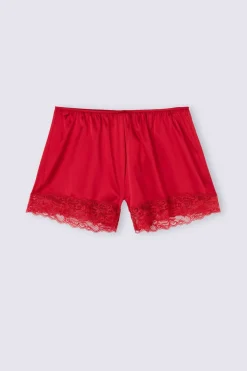 Pantalón Corto de Seda con Encaje