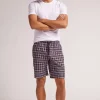 Pantalón Corto de Tela a Cuadros