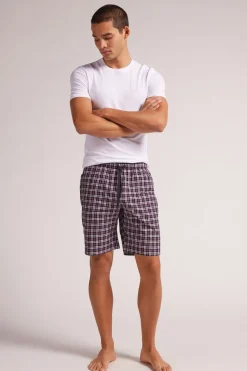 Pantalón Corto de Tela a Cuadros