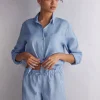 Pantalón Corto en Tela de Lino