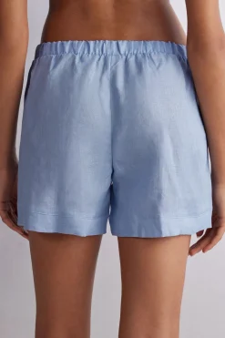Pantalón Corto en Tela de Lino