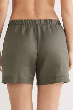 Pantalón Corto en Tela de Lino