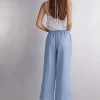 Pantalón Largo con Cordón Ajustable en Tela de Lino