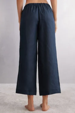 Pantalón Largo con Cordón Ajustable en Tela de Lino