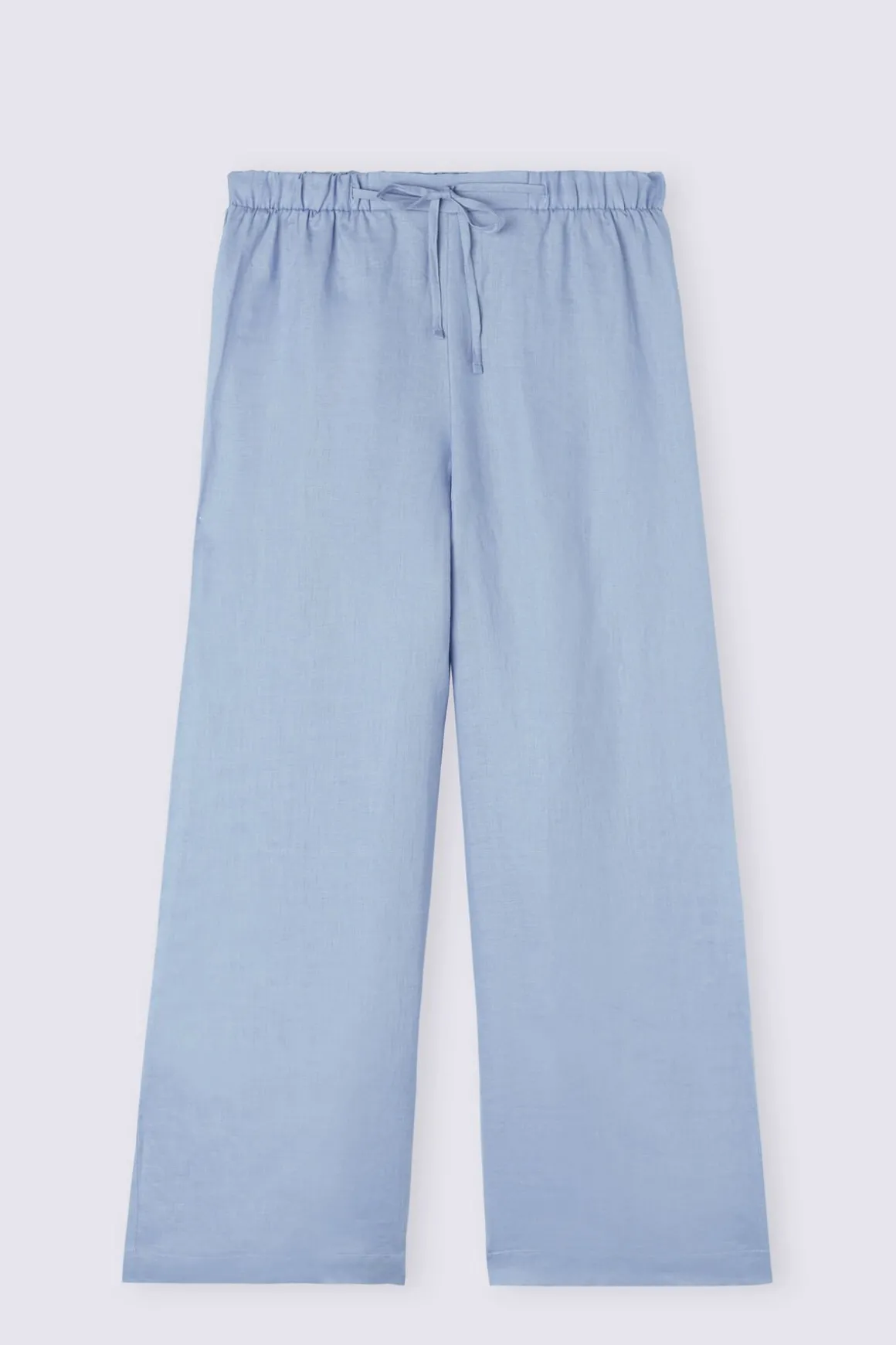 Pantalón Largo con Cordón Ajustable en Tela de Lino