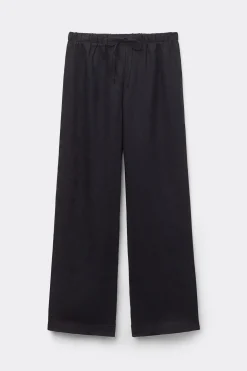 Pantalón Largo con Cordón Ajustable en Tela de Lino