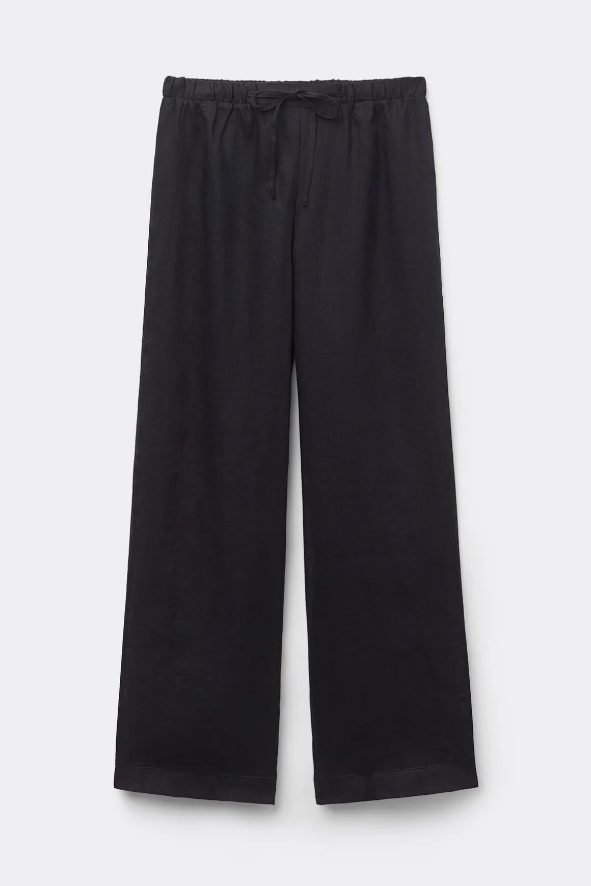 Pantalón Largo con Cordón Ajustable en Tela de Lino