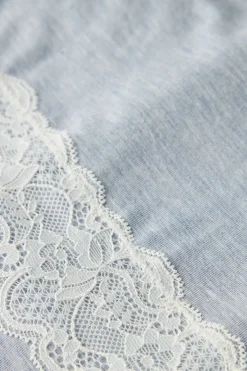 Pantalón Largo de Modal con Detalles de Encaje