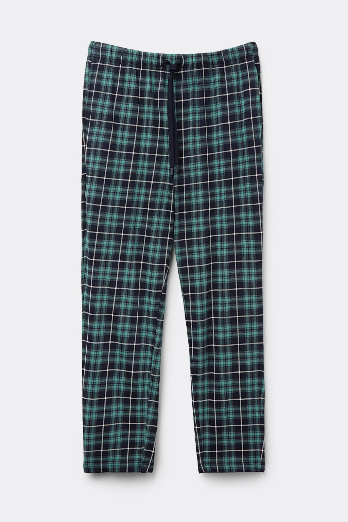 Pantalones Largos de Algodón Estampado Cuadros Azul/Verde