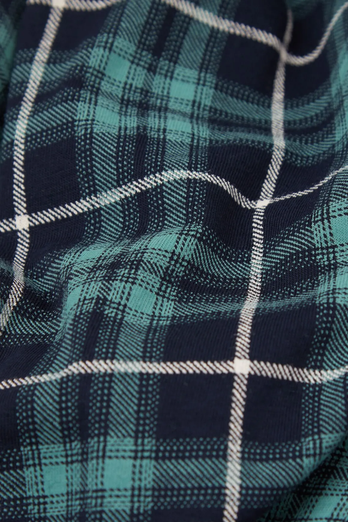 Pantalones Largos de Algodón Estampado Cuadros Azul/Verde