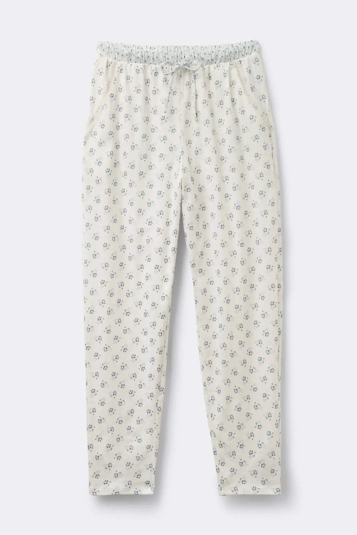 Pantalones Largos de Algodón Superior Dusty Flower