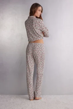 Pantalones Largos de Modal Floral Romance