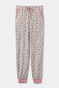 Pantalones Largos de Modal con Bajo Elástico Floral Romance