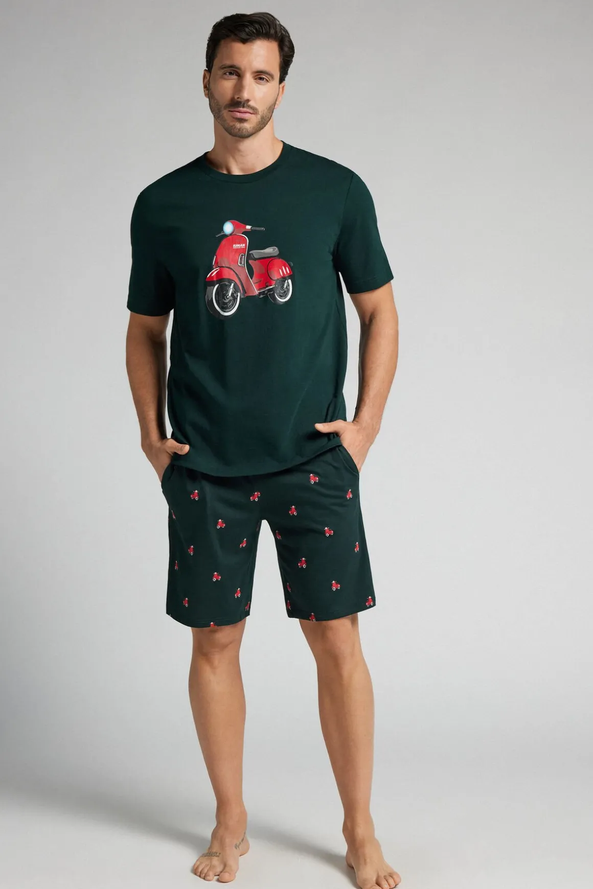 Pijama Corto Algodón Estampado EscÚter