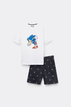Pijama Corto Niño Algodón Estampado Sonic