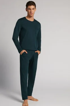 Pijama de Hombre de Algodón Superior Largo