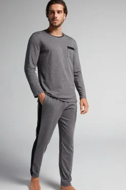 Pijama de Hombre de Algodón Superior Largo