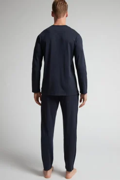 Pijama de Hombre de Algodón Superior Largo