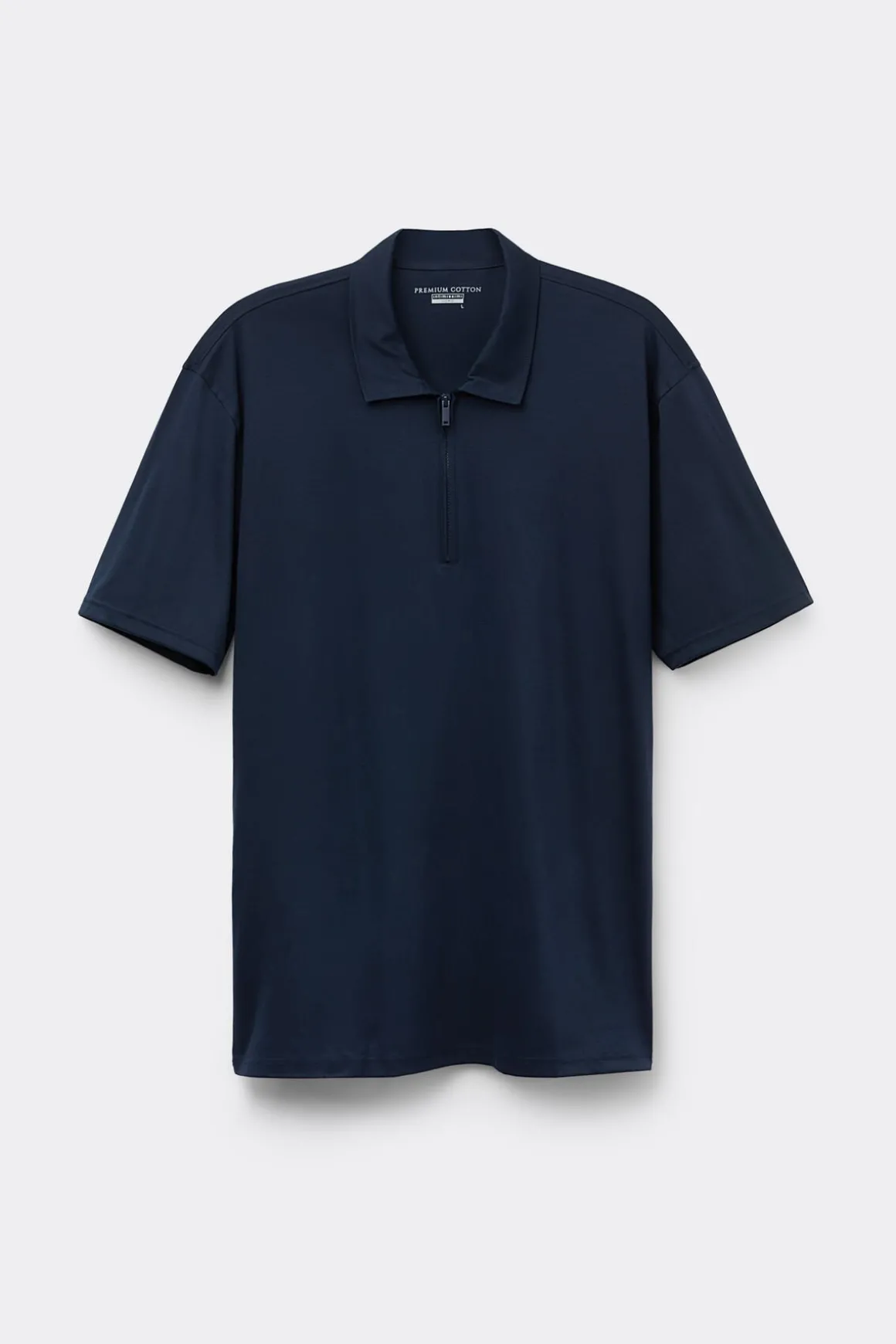 Polo de Manga Corta con Cremallera de Algodón Premium Mercerizado