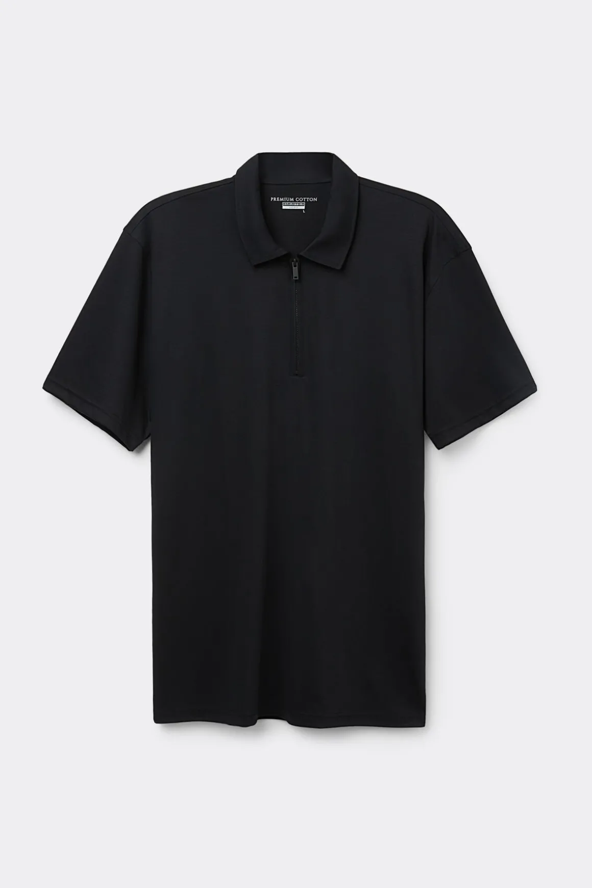 Polo de Manga Corta con Cremallera de Algodón Premium Mercerizado