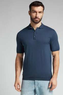 Polo de Manga Corta de Punto de Algodón