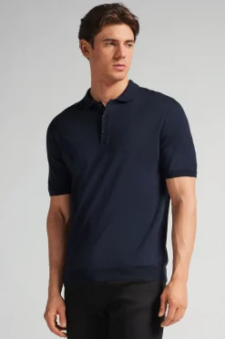Polo de Manga Corta de Punto de Algodón