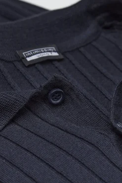 Polo de Manga Corta de Punto de Algodón de Canalé