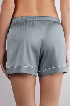 Shorts de Seda con Ribete
