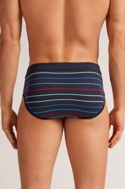 Slip Algodón Superior Estampado Rayas Multicolor